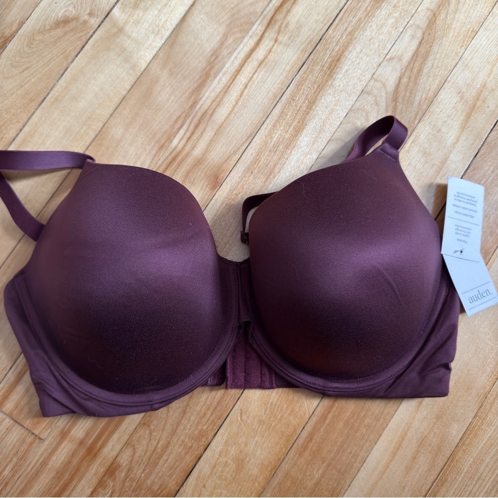 Women's Auden Superstar Lightly Lined T-Shirt Bra Underwire Size 38DDD Maroon